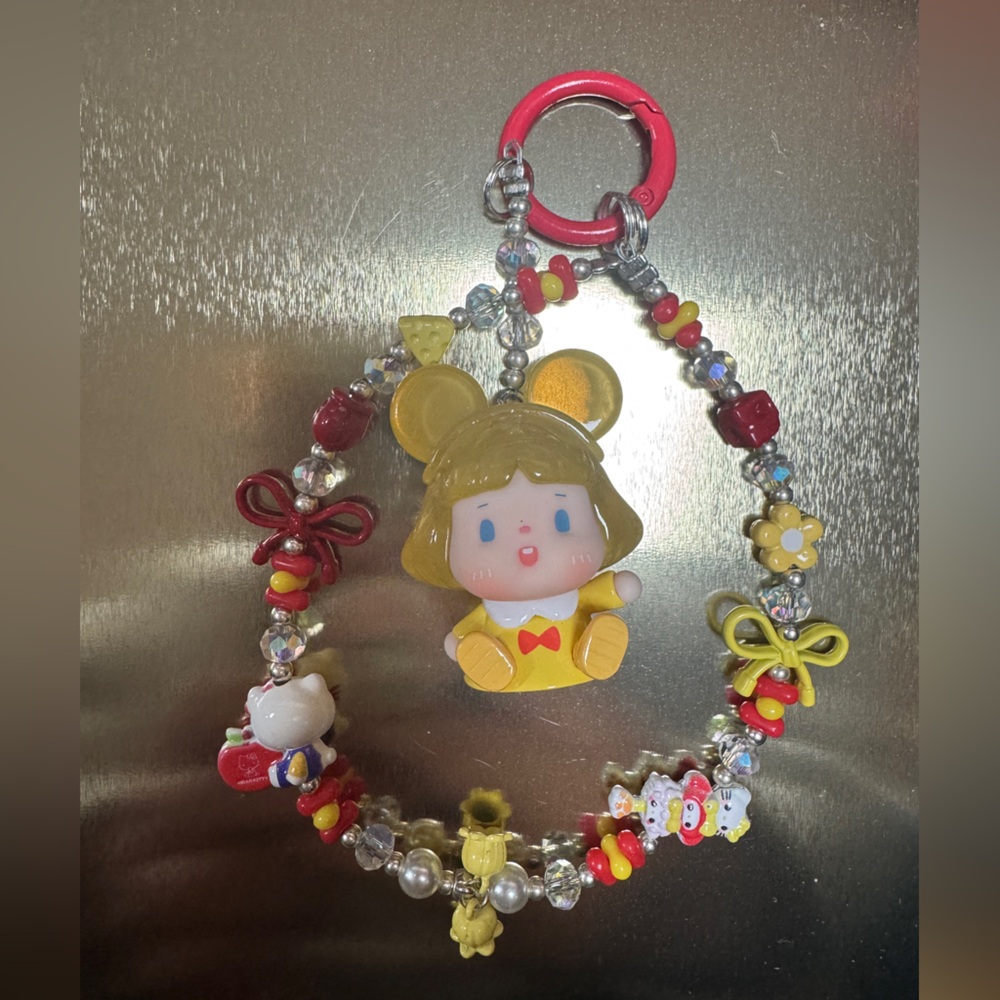 Cute Girl Doll Phone Charm Wristlet